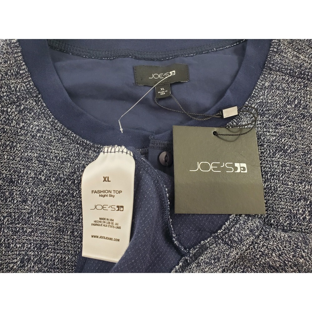Joe's Jeans Mens Henley Sweater Night Sky Blue XL 45JMFAWHV004-NSK USA Made - Picture 3 of 8